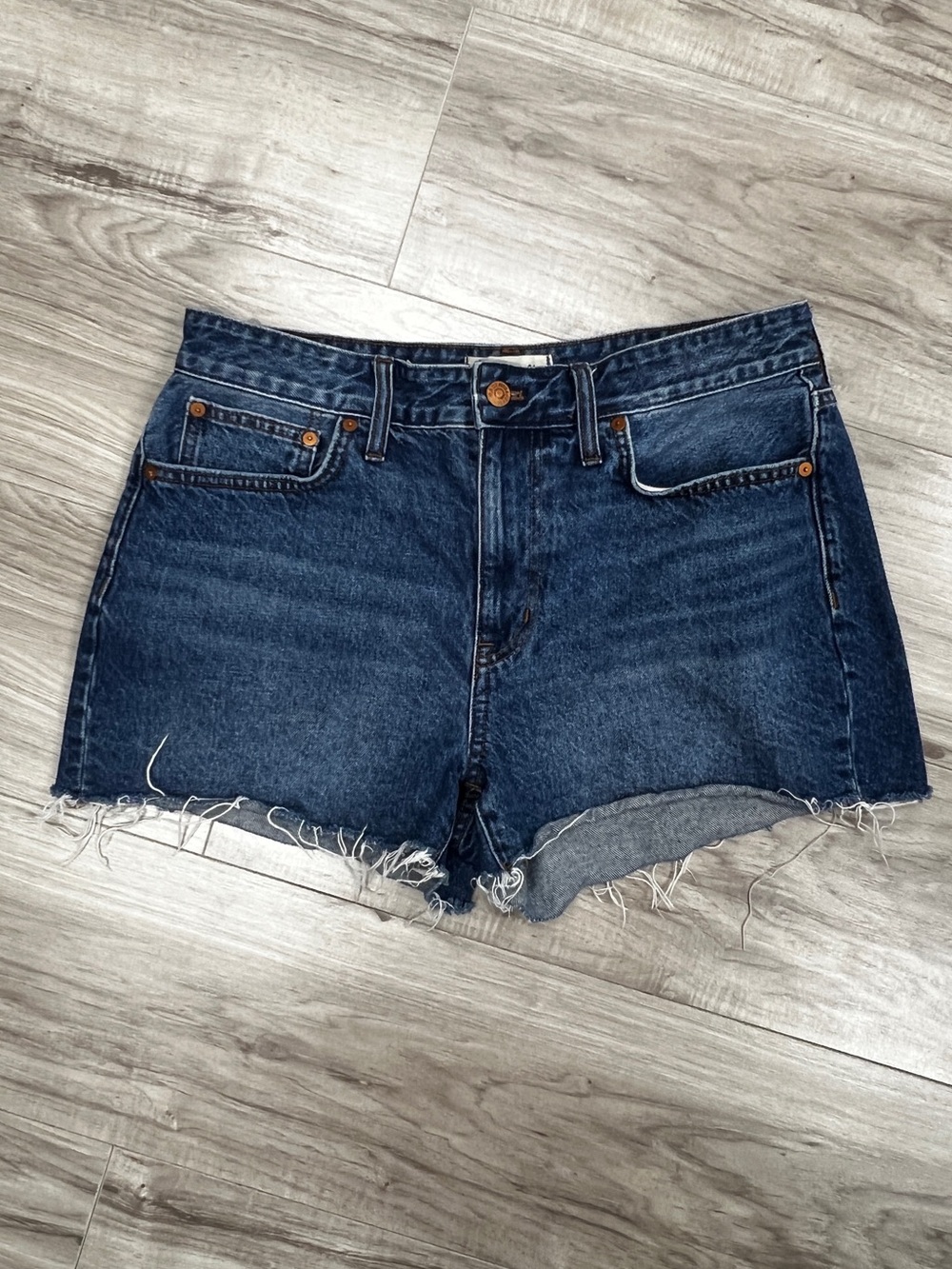 Madewell Relaxed Denim Short Raw Hem Blue Size 28